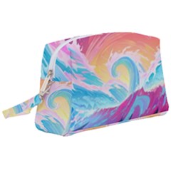 Waves Ocean Sea Tsunami Nautical 9 Wristlet Pouch Bag (large) by Jancukart