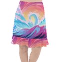 Waves Ocean Sea Tsunami Nautical 9 Fishtail Chiffon Skirt View1