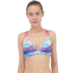 Waves Ocean Sea Tsunami Nautical 9 Classic Banded Bikini Top by Jancukart