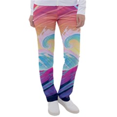 Waves Ocean Sea Tsunami Nautical 9 Women s Casual Pants by Jancukart