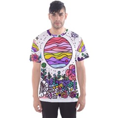 Rainbow Fun Cute Minimal Doodle Drawing Men s Sport Mesh Tee