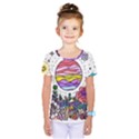 Rainbow Fun Cute Minimal Doodle Drawing Kids  One Piece Tee View1