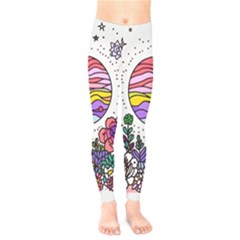 Rainbow Fun Cute Minimal Doodle Drawing Kids  Leggings