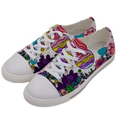 Rainbow Fun Cute Minimal Doodle Drawing Men s Low Top Canvas Sneakers