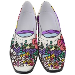 Rainbow Fun Cute Minimal Doodle Drawing Women s Classic Loafer Heels