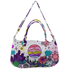 Rainbow Fun Cute Minimal Doodle Drawing Removable Strap Handbag