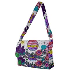 Rainbow Fun Cute Minimal Doodle Drawing Full Print Messenger Bag (l)