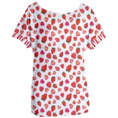 Watercolor Strawberry Women s Oversized Tee by SychEva