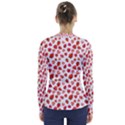 Watercolor Strawberry V-Neck Long Sleeve Top View2