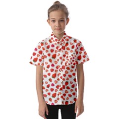 Watercolor Strawberry Kids  Short Sleeve Shirt by SychEva