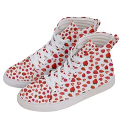 Watercolor Strawberry Men s Hi-top Skate Sneakers