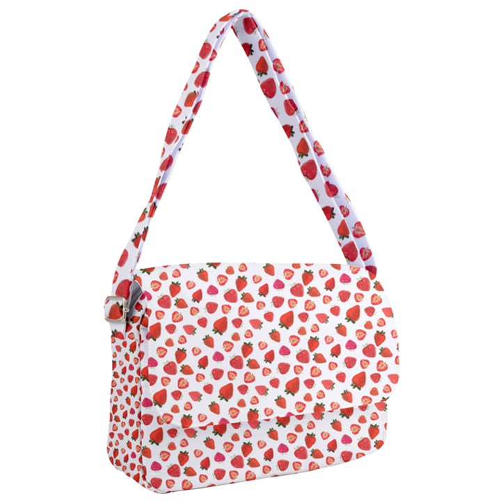 Watercolor Strawberry Courier Bag