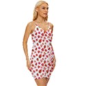 Watercolor Strawberry Wrap Tie Front Dress View3