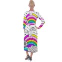 Rainbow Fun Cute Minimal Doodle Drawing 3 Velvet Maxi Wrap Dress View2