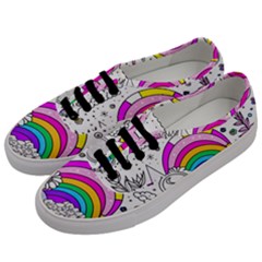 Rainbow Fun Cute Minimal Doodle Drawing 3 Men s Classic Low Top Sneakers