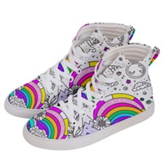 Rainbow Fun Cute Minimal Doodle Drawing 3 Men s Hi-top Skate Sneakers by Jancukart