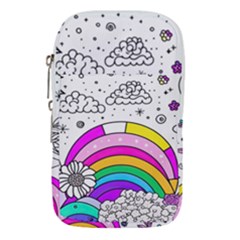 Rainbow Fun Cute Minimal Doodle Drawing 3 Waist Pouch (large)