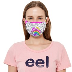 Rainbow Fun Cute Minimal Doodle Drawing 3 Cloth Face Mask (adult) by Jancukart