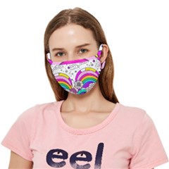 Rainbow Fun Cute Minimal Doodle Drawing 3 Crease Cloth Face Mask (adult) by Jancukart