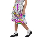 Rainbow Fun Cute Minimal Doodle Drawing 3 Kids  Ruffle Flared Wrap Midi Skirt View2