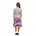 Rainbow Fun Cute Minimal Doodle Drawing 3 Kids  Ruffle Flared Wrap Midi Skirt View4