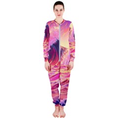 Waves Ocean Sea Tsunami Nautical 5 Onepiece Jumpsuit (ladies) by Jancukart