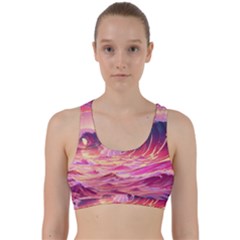 Waves Ocean Sea Tsunami Nautical 5 Back Weave Sports Bra by Jancukart