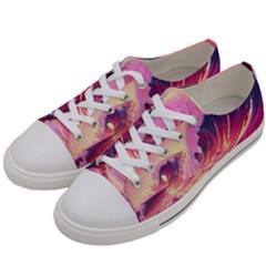 Waves Ocean Sea Tsunami Nautical 5 Women s Low Top Canvas Sneakers