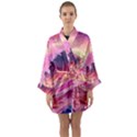 Waves Ocean Sea Tsunami Nautical 5 Long Sleeve Satin Kimono View1