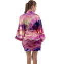 Waves Ocean Sea Tsunami Nautical 5 Long Sleeve Satin Kimono View2