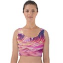 Waves Ocean Sea Tsunami Nautical 5 Velvet Crop Top View1