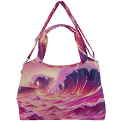 Waves Ocean Sea Tsunami Nautical 5 Double Compartment Shoulder Bag by Jancukart