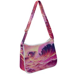 Waves Ocean Sea Tsunami Nautical 5 Zip Up Shoulder Bag