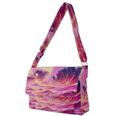 Waves Ocean Sea Tsunami Nautical 5 Full Print Messenger Bag (l) by Jancukart