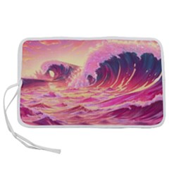 Waves Ocean Sea Tsunami Nautical 5 Pen Storage Case (s) by Jancukart