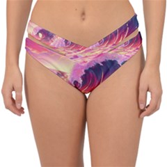 Waves Ocean Sea Tsunami Nautical 5 Double Strap Halter Bikini Bottoms by Jancukart