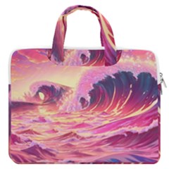 Waves Ocean Sea Tsunami Nautical 5 Macbook Pro 16  Double Pocket Laptop Bag  by Jancukart