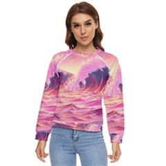 Waves Ocean Sea Tsunami Nautical 5 Women s Long Sleeve Raglan Tee