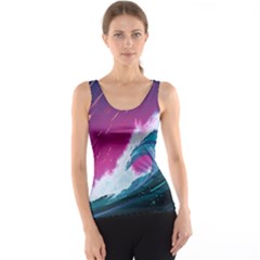 Tsunami Waves Ocean Sea Nautical Nature Water Unique Tank Top by Jancukart