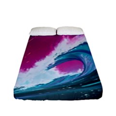 Tsunami Waves Ocean Sea Nautical Nature Water Unique Fitted Sheet (full/ Double Size) by Jancukart