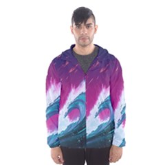 Tsunami Waves Ocean Sea Nautical Nature Water Unique Men s Hooded Windbreaker