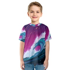 Tsunami Waves Ocean Sea Nautical Nature Water Unique Kids  Sport Mesh Tee