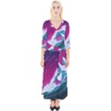 Tsunami Waves Ocean Sea Nautical Nature Water Unique Quarter Sleeve Wrap Maxi Dress View1