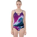 Tsunami Waves Ocean Sea Nautical Nature Water Unique Cut Out Top Tankini Set View1