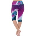 Tsunami Waves Ocean Sea Nautical Nature Water Unique Lightweight Velour Cropped Yoga Leggings View4