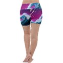 Tsunami Waves Ocean Sea Nautical Nature Water Unique Lightweight Velour Yoga Shorts View4