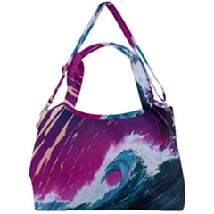 Tsunami Waves Ocean Sea Nautical Nature Water Unique Double Compartment Shoulder Bag by Jancukart