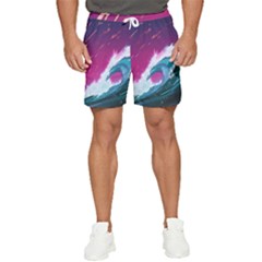 Tsunami Waves Ocean Sea Nautical Nature Water Unique Men s Runner Shorts by Jancukart