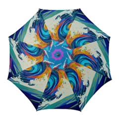 Tsunami Waves Ocean Sea Nautical Nature Water Art Golf Umbrellas by Jancukart