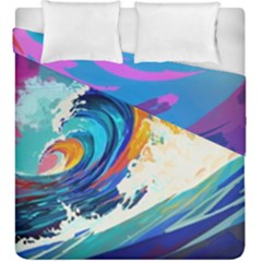 Tsunami Waves Ocean Sea Nautical Nature Water Art Duvet Cover Double Side (king Size) by Jancukart